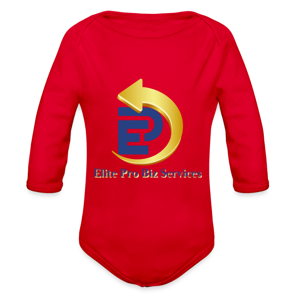 Organic Long Sleeve Baby Bodysuit - red
