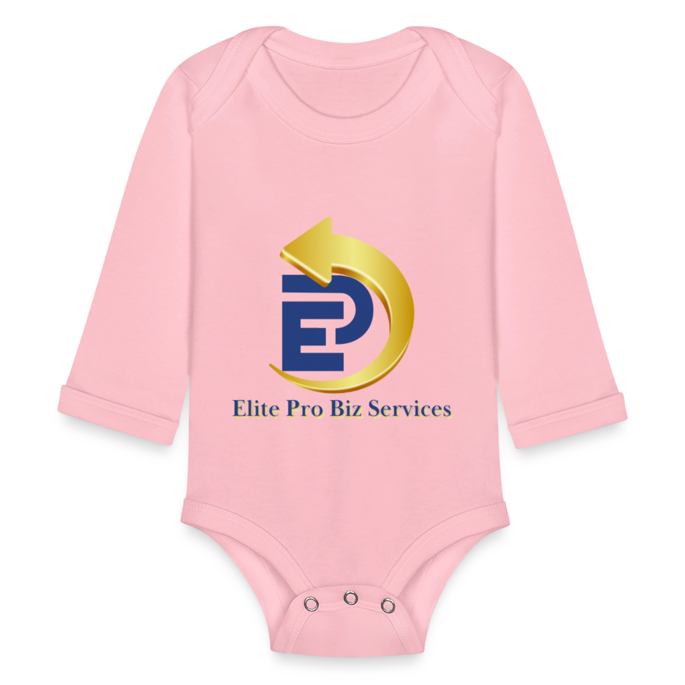 Organic Long Sleeve Baby Bodysuit - light pink