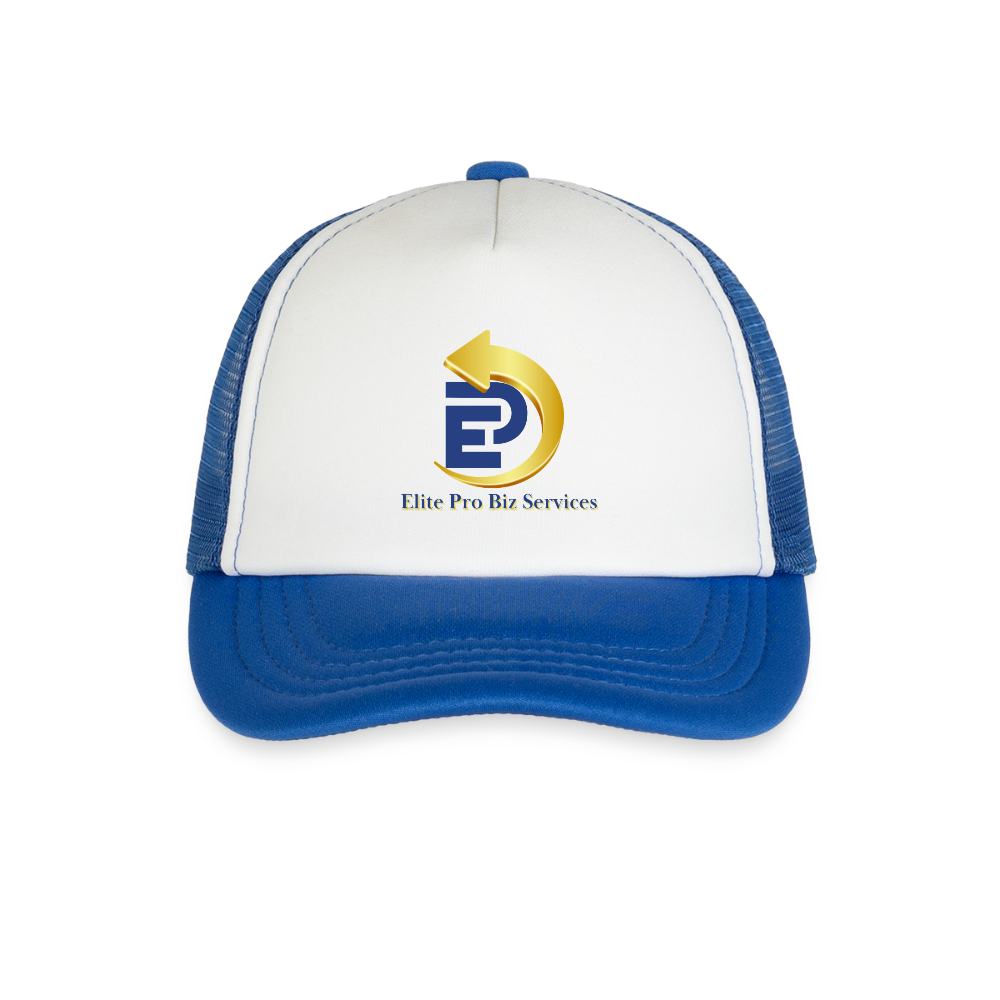 Kid's Trucker Cap - white/royal blue