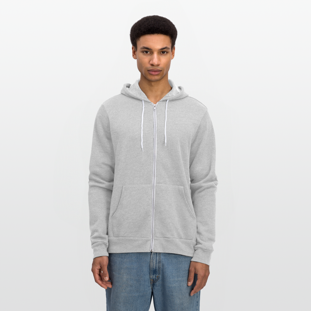 Unisex Full Zip Hoodie - heather gray