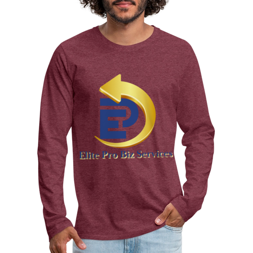 Men's Premium Long Sleeve T-Shirt - heather burgundy
