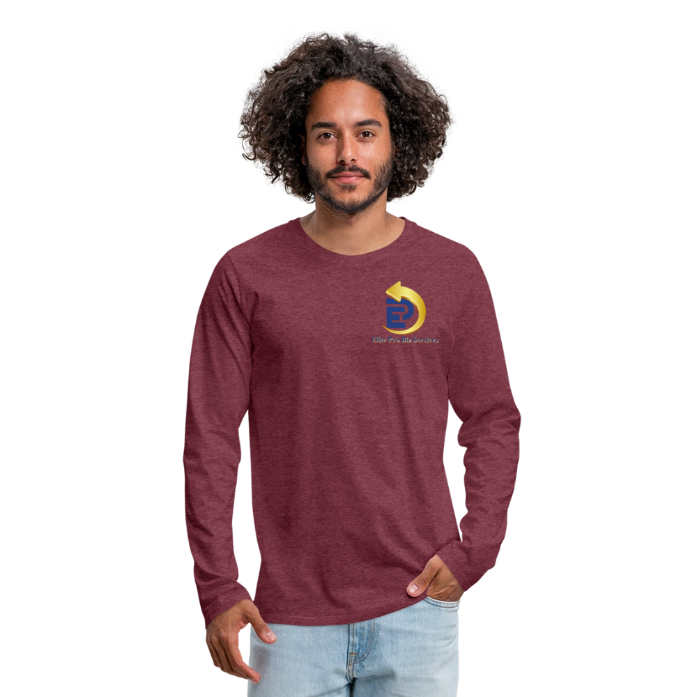 Men's Premium Long Sleeve T-Shirt - heather burgundy