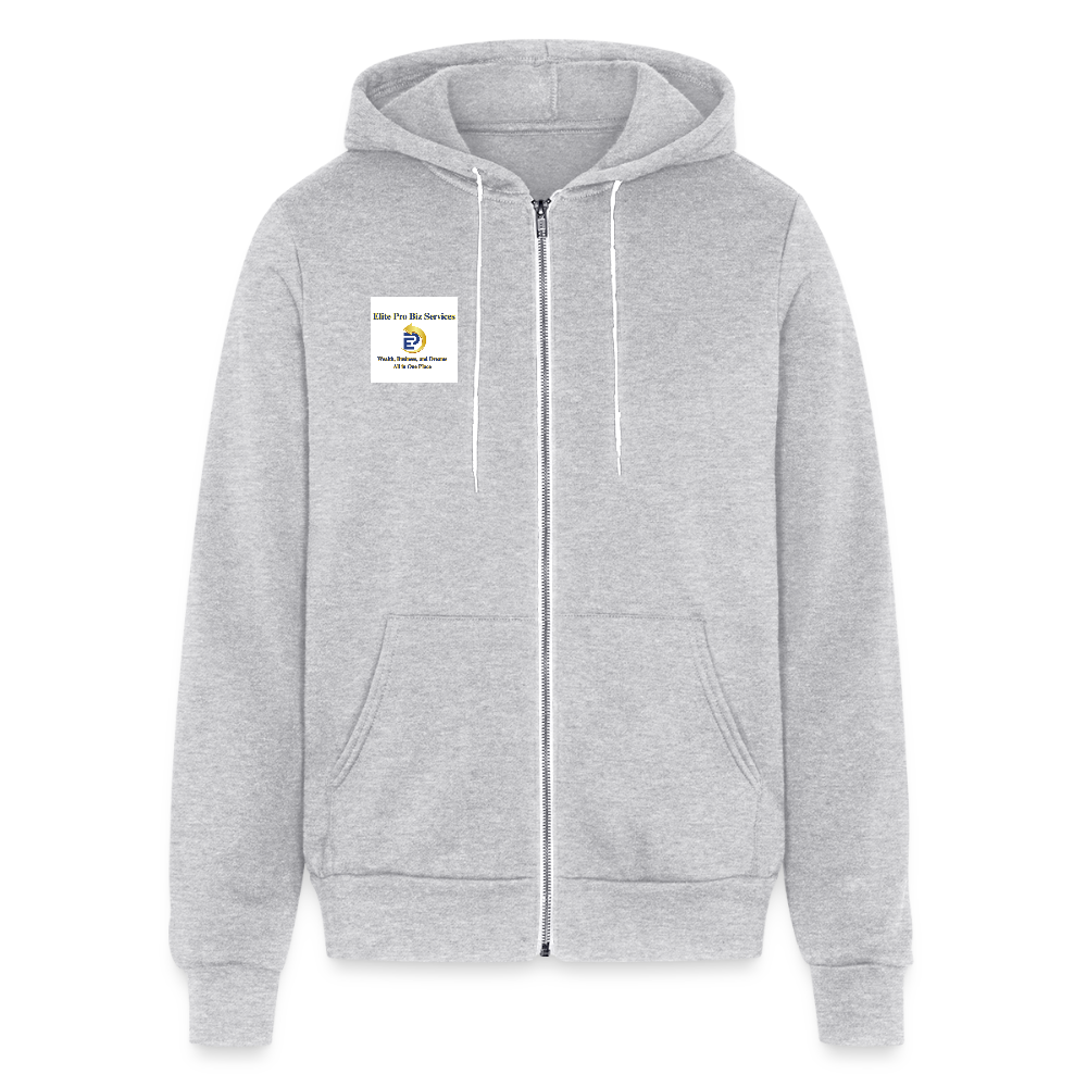 Unisex Multi Patch Full Zip Hoodie - heather gray