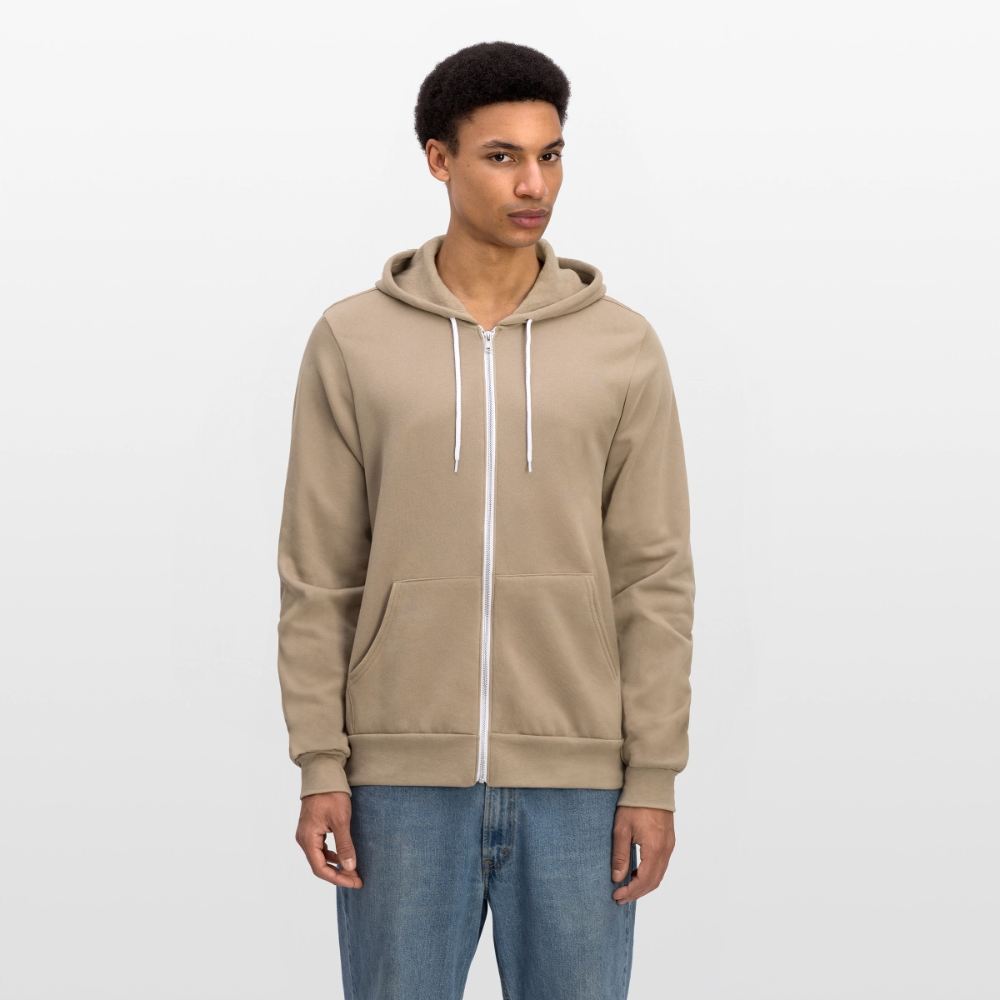 Unisex Full Zip Hoodie - tan