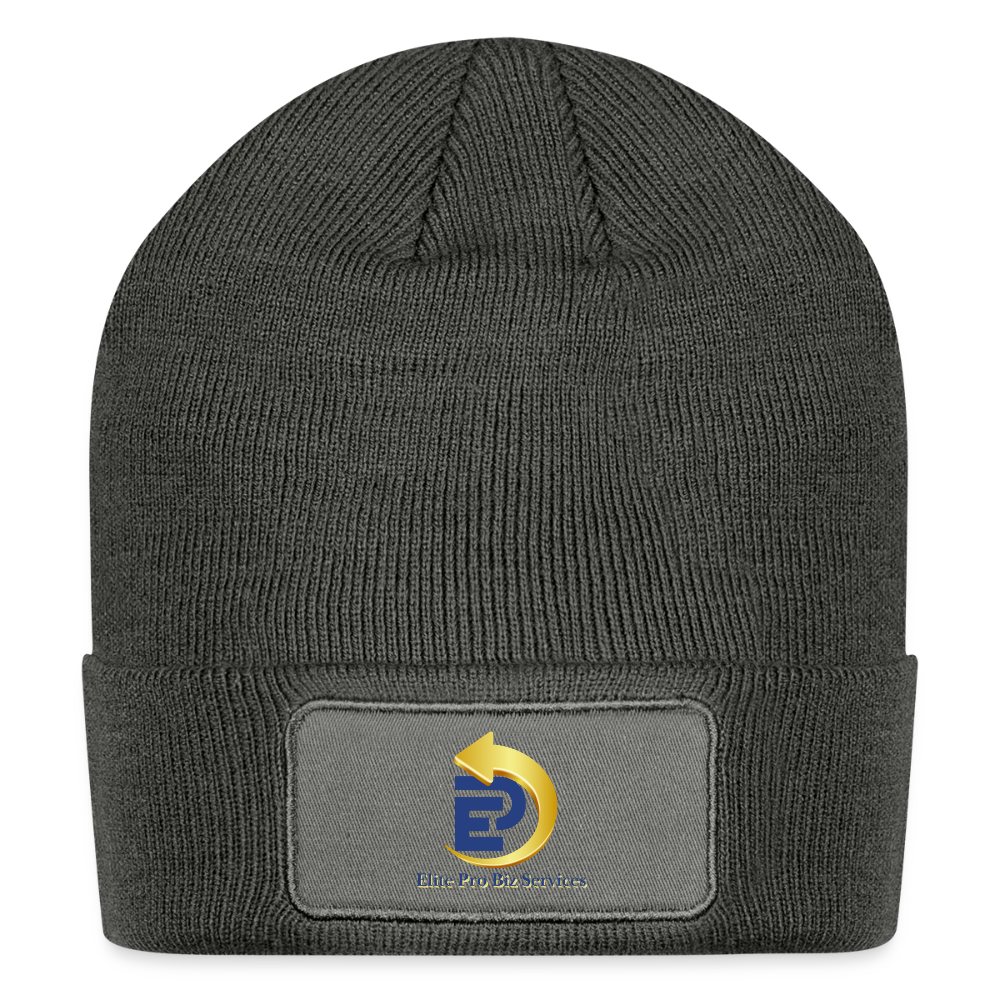 Patch Beanie - charcoal grey