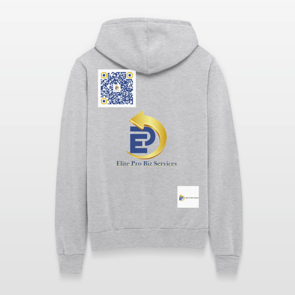 Unisex Multi Patch Full Zip Hoodie - heather gray