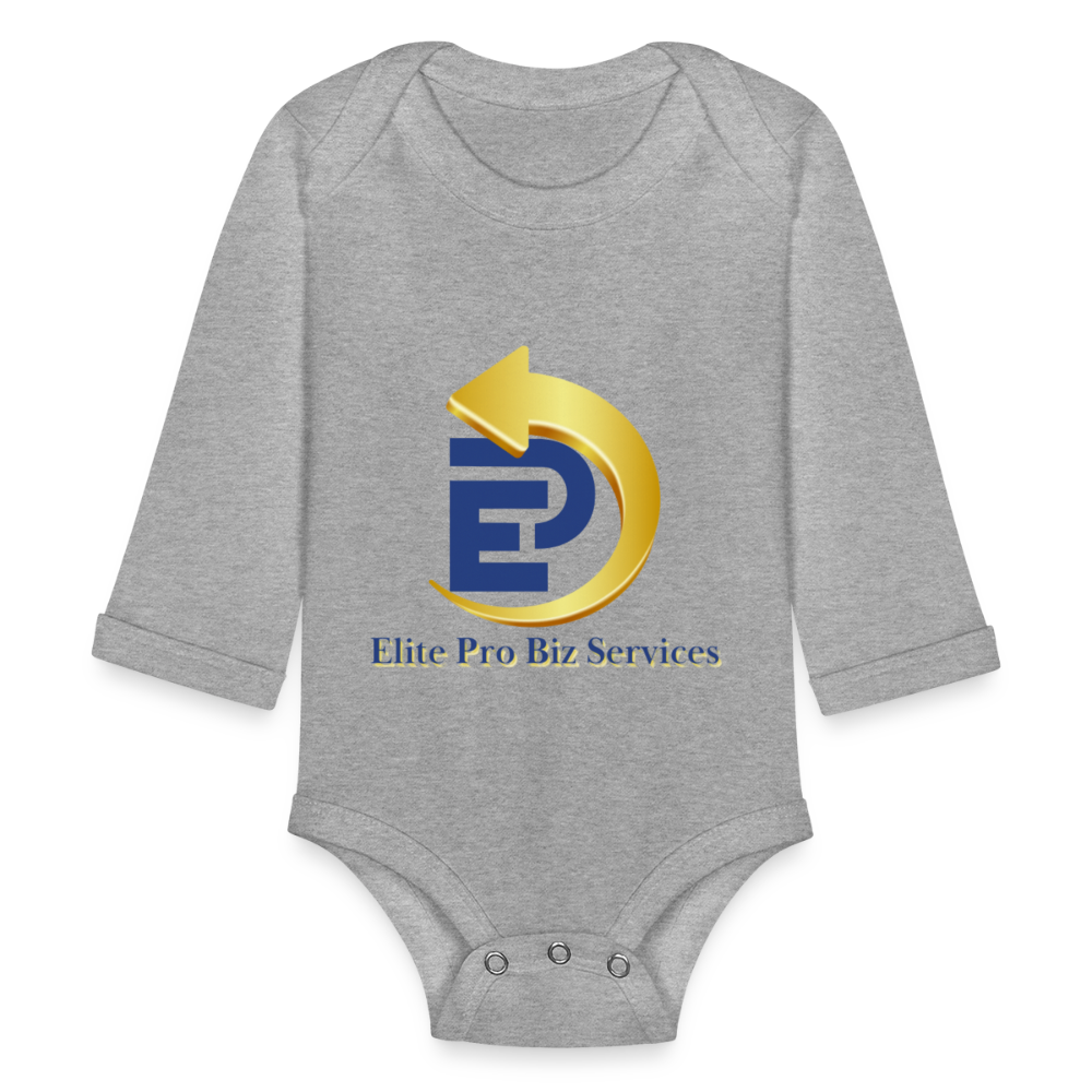 Organic Long Sleeve Baby Bodysuit - heather grey