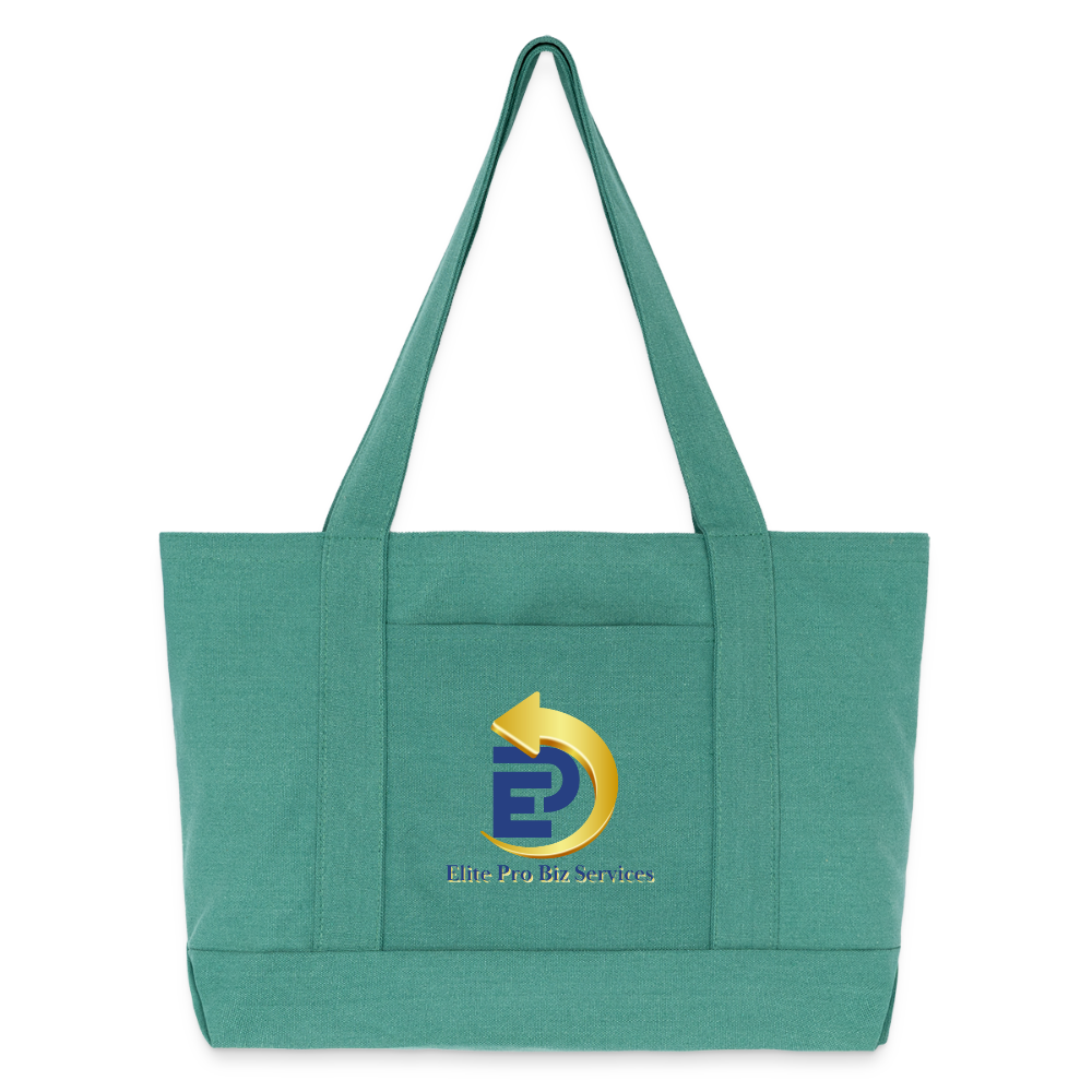 Cotton Pigment Dyed Tote Bag - mermaid green