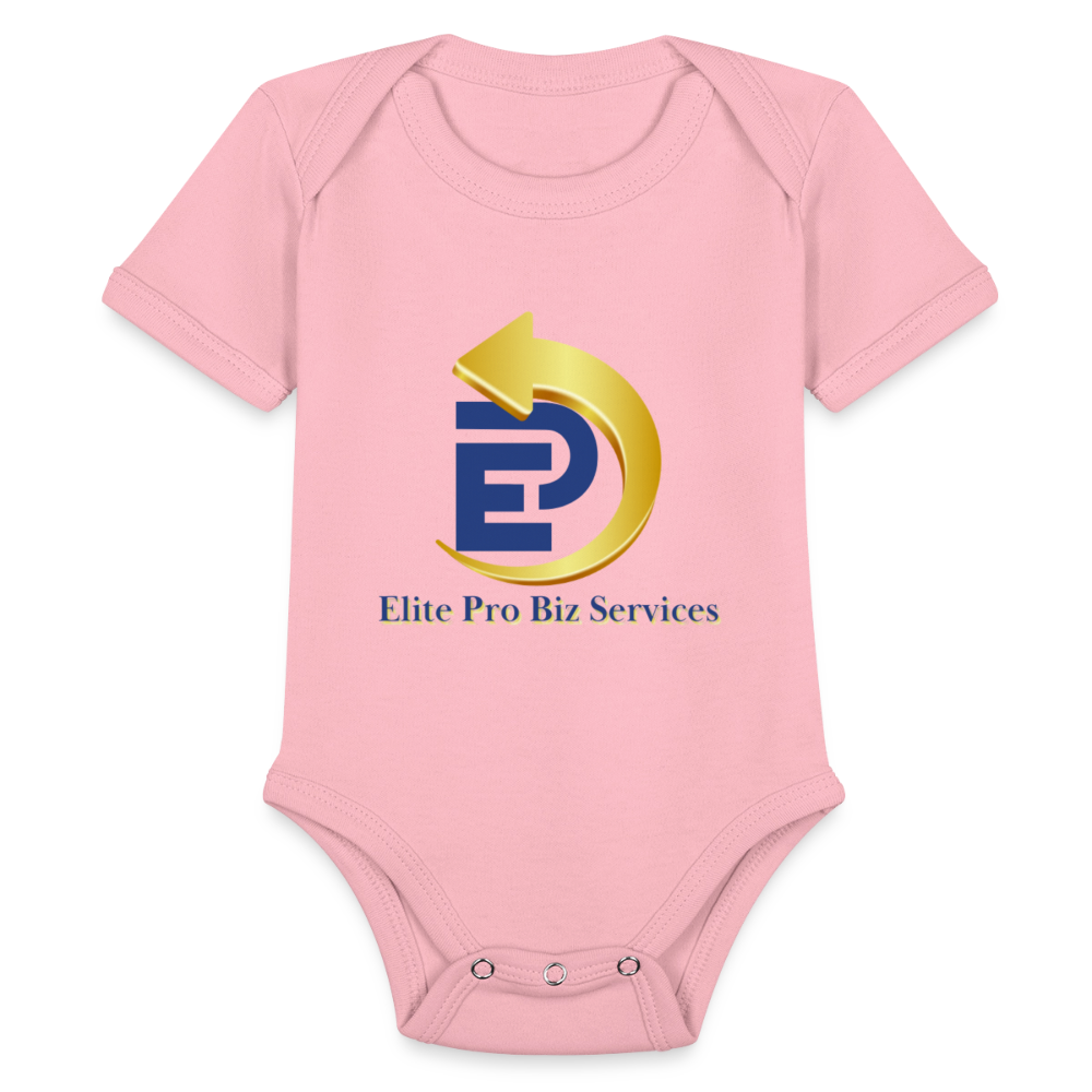 Organic Short Sleeve Baby Bodysuit - light pink