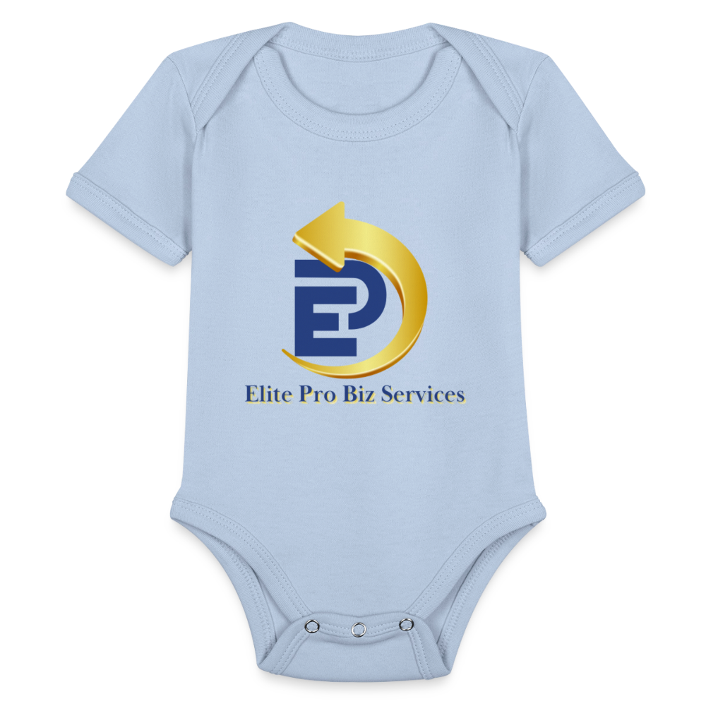 Organic Short Sleeve Baby Bodysuit - sky