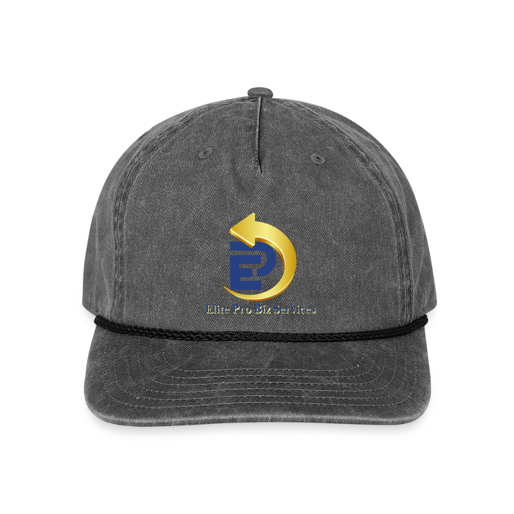 Vintage Washed Rope Cap - washed black