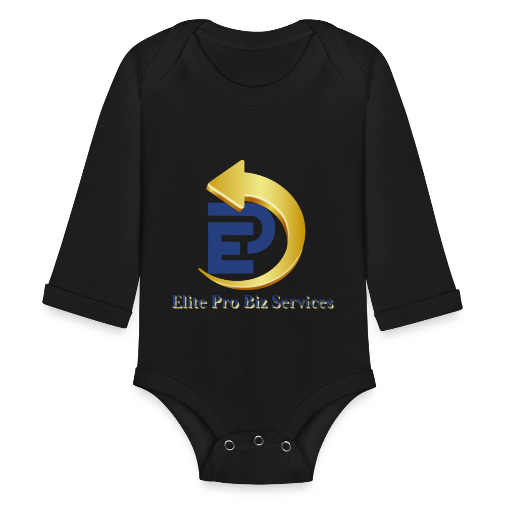 Organic Long Sleeve Baby Bodysuit - black