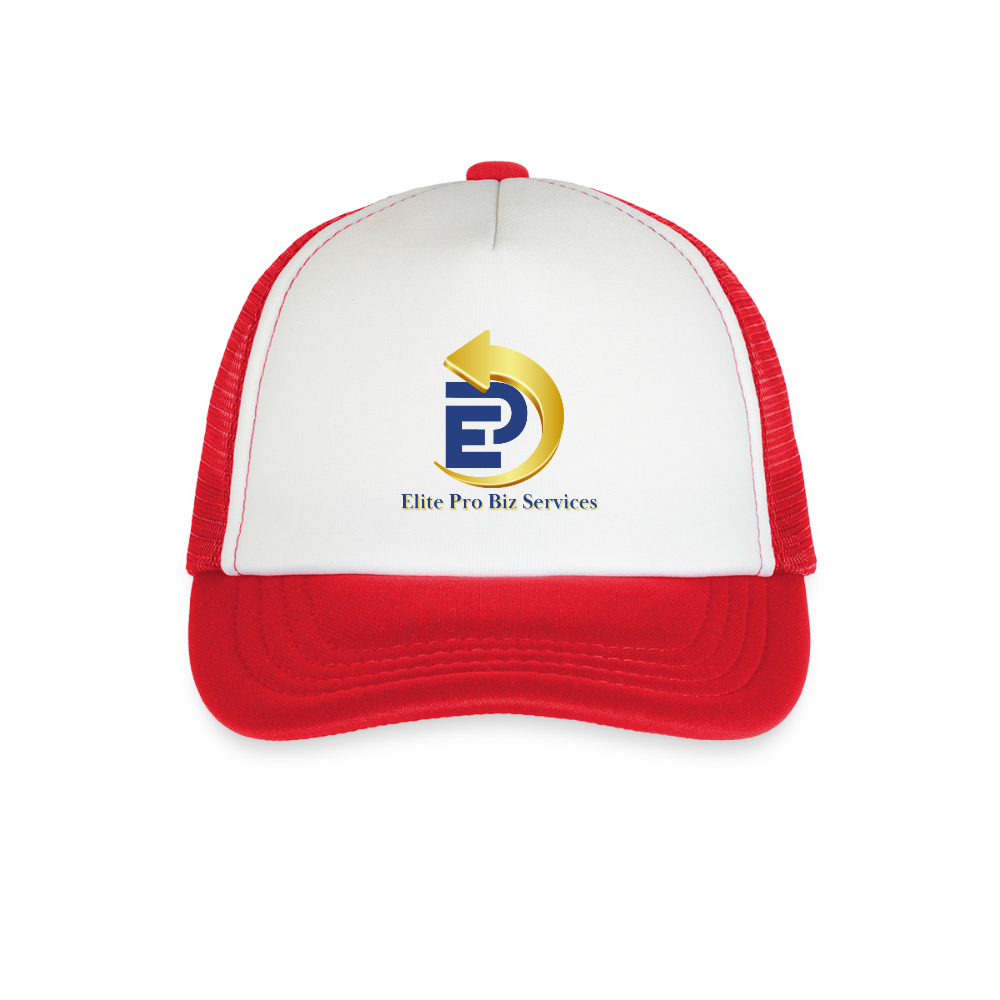 Kid's Trucker Cap - white/red