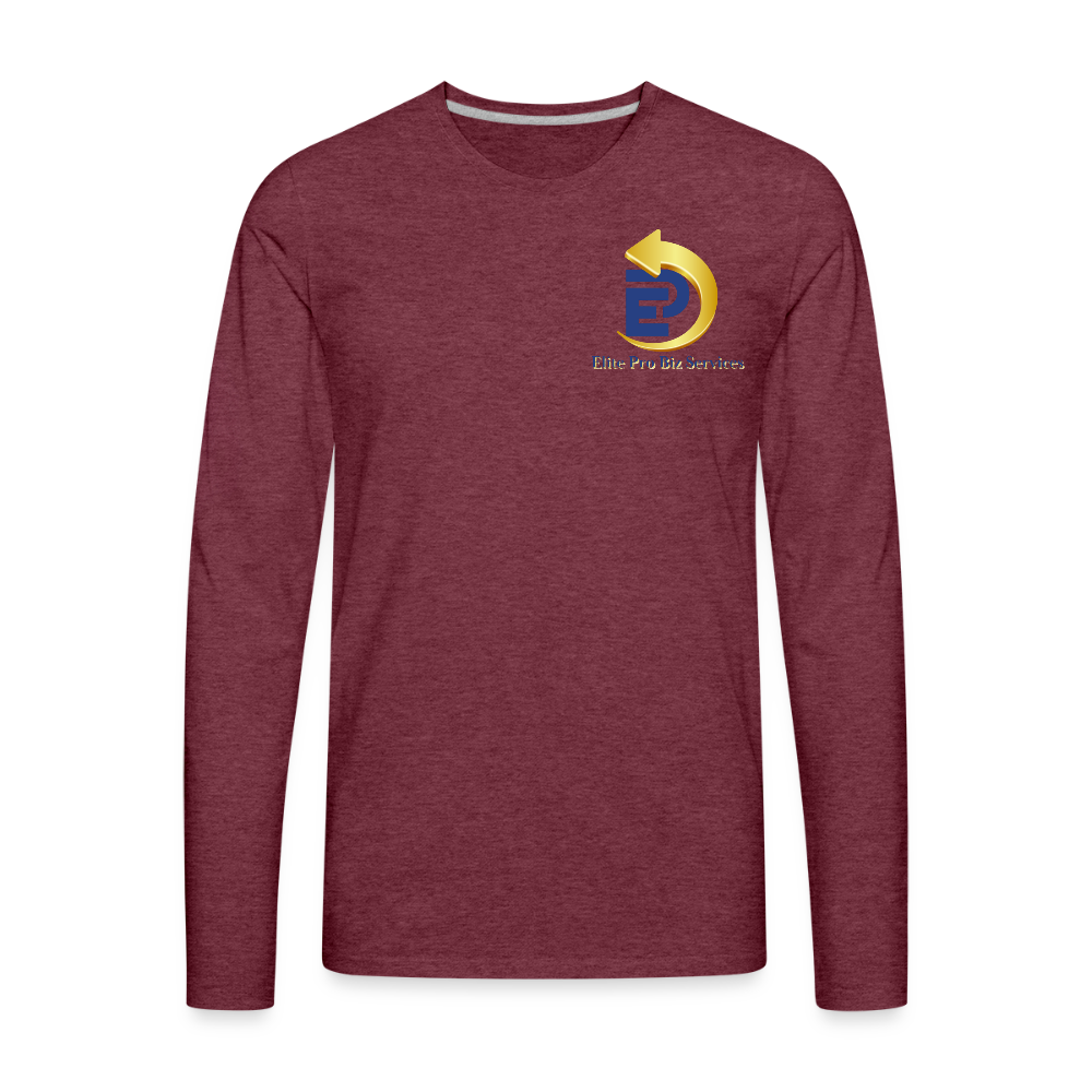Men's Premium Long Sleeve T-Shirt - heather burgundy