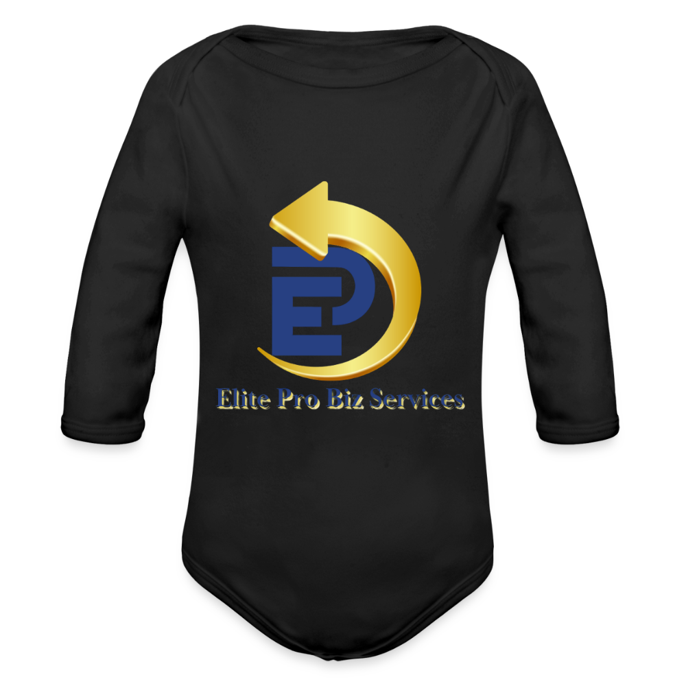 Organic Long Sleeve Baby Bodysuit - black