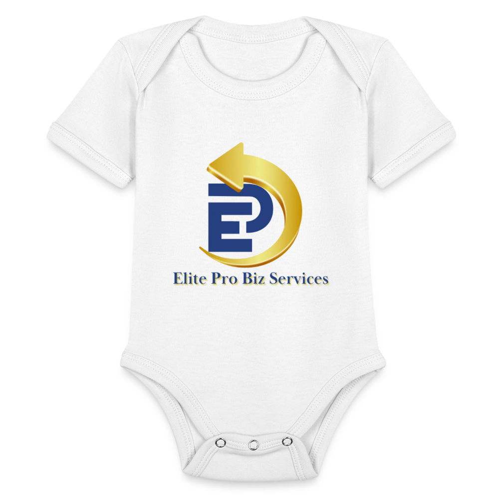 Organic Short Sleeve Baby Bodysuit - white