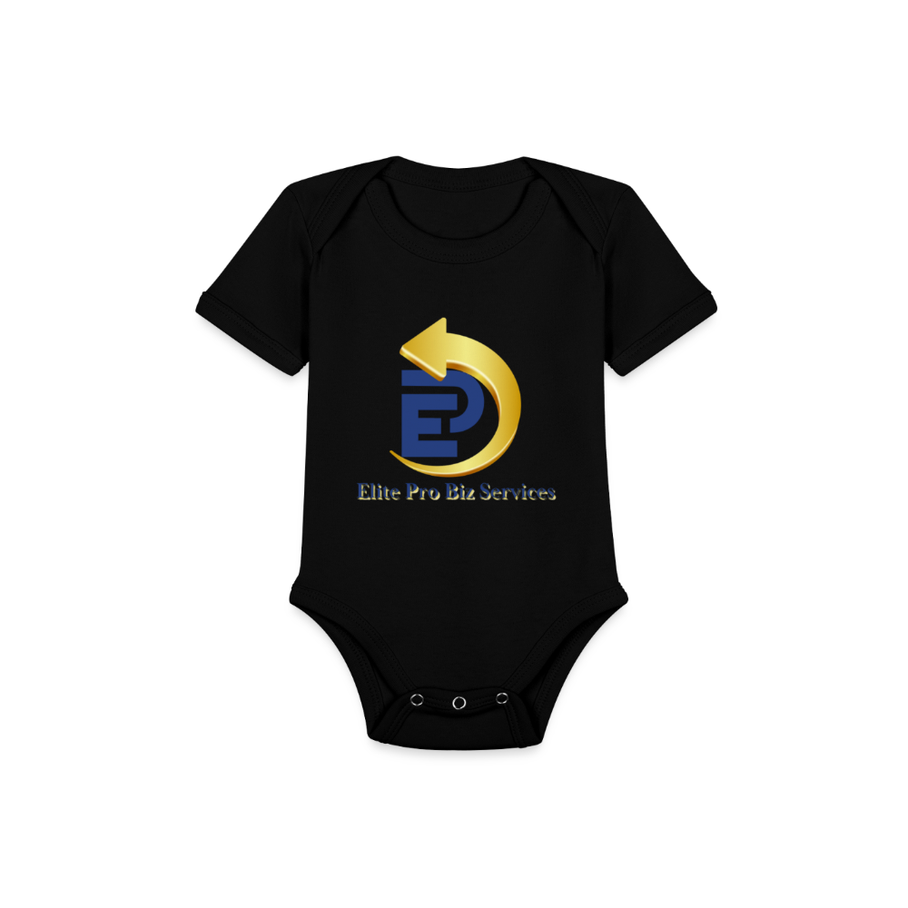 Organic Short Sleeve Baby Bodysuit - black