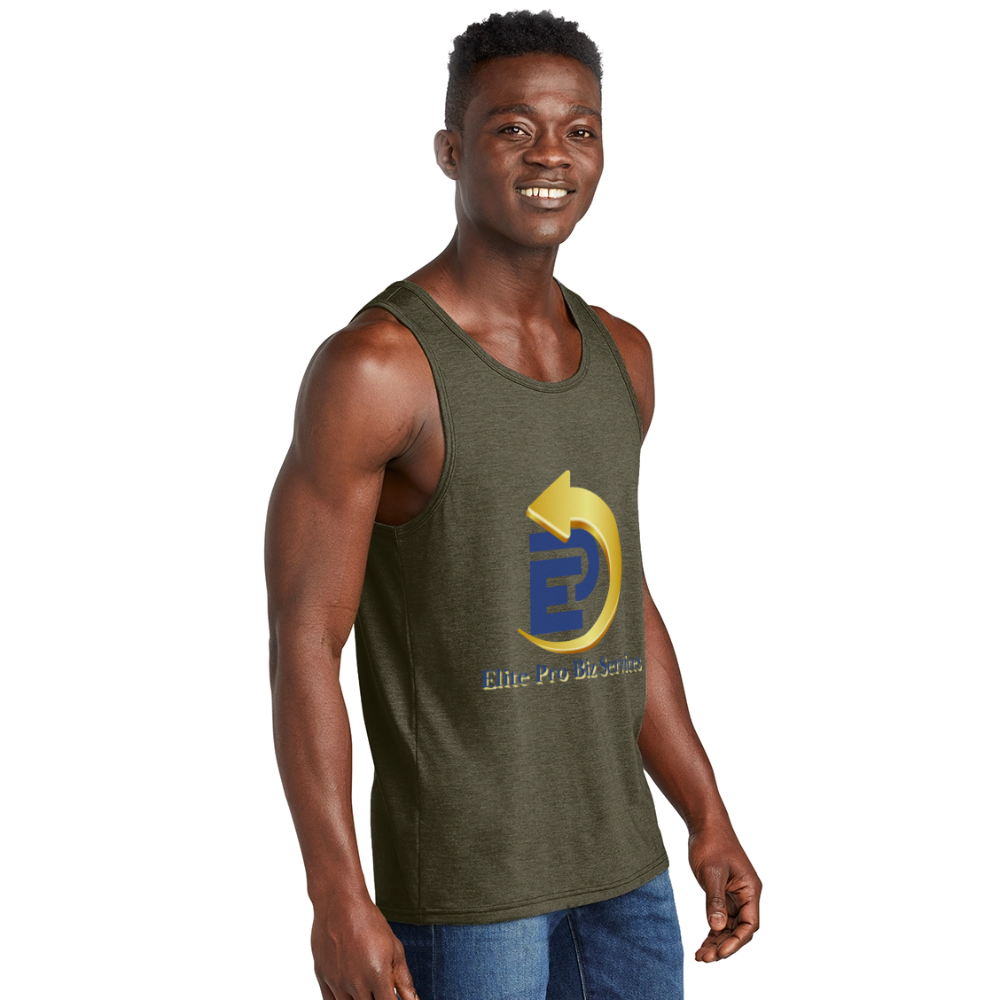 Unisex Tri-Blend Organic Tank - heather olive