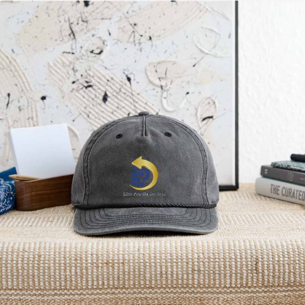Vintage Washed Rope Cap - washed black