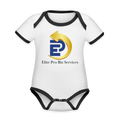 Organic Contrast Short Sleeve Baby Bodysuit - white/black