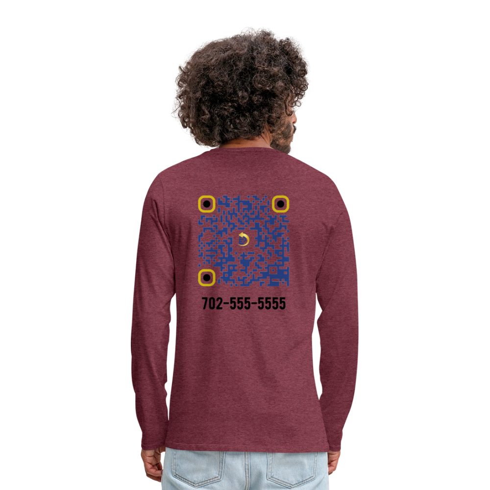 Men's Premium Long Sleeve T-Shirt - heather burgundy