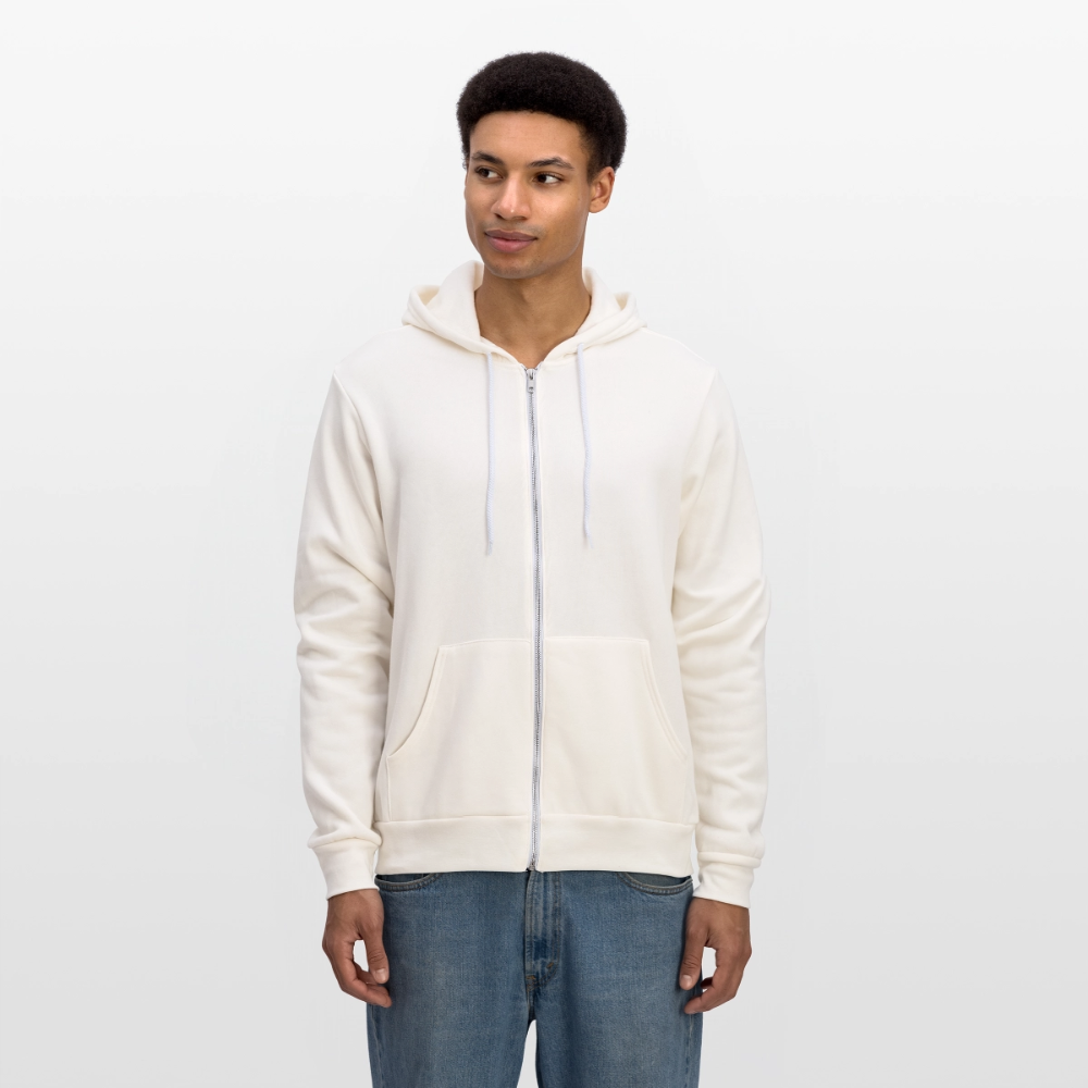 Unisex Full Zip Hoodie - vintage white