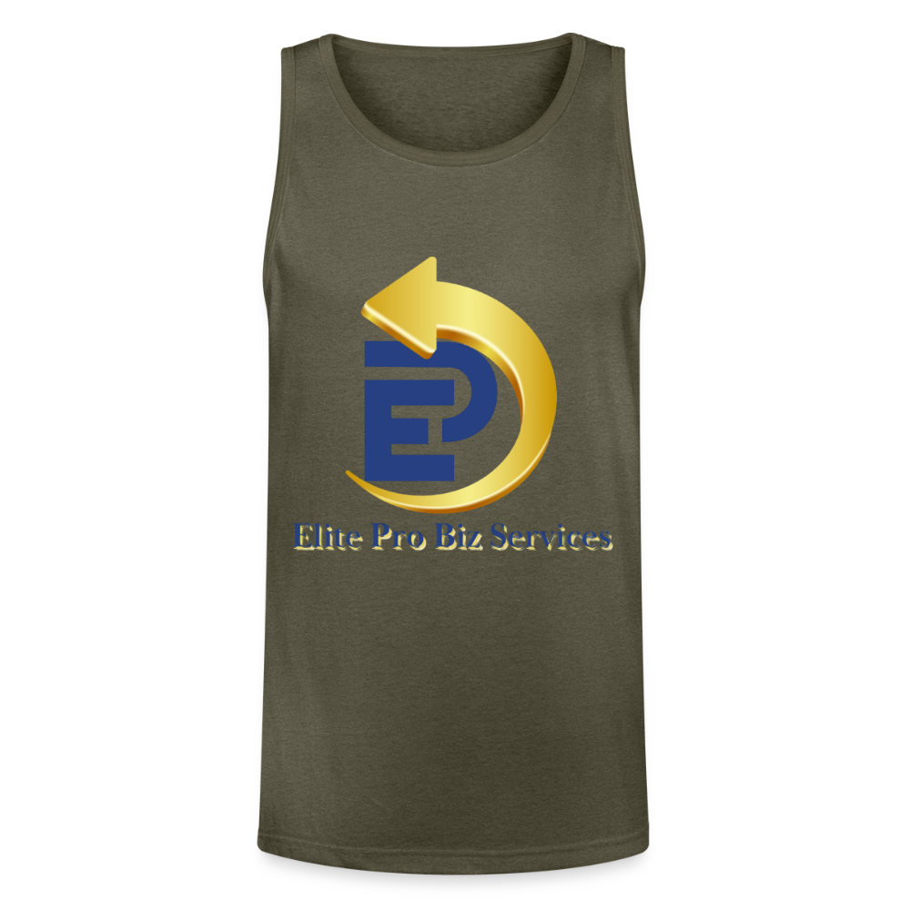 Unisex Tri-Blend Organic Tank - heather olive