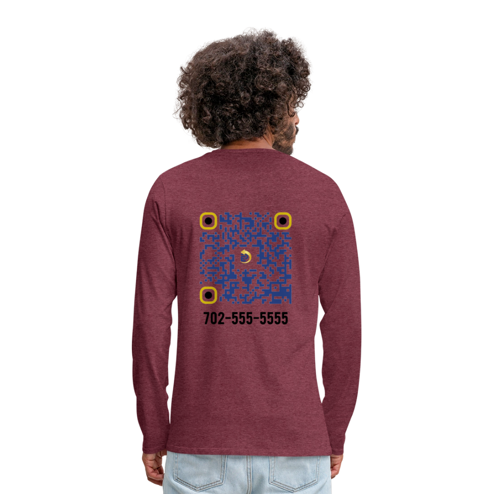 Men's Premium Long Sleeve T-Shirt - heather burgundy
