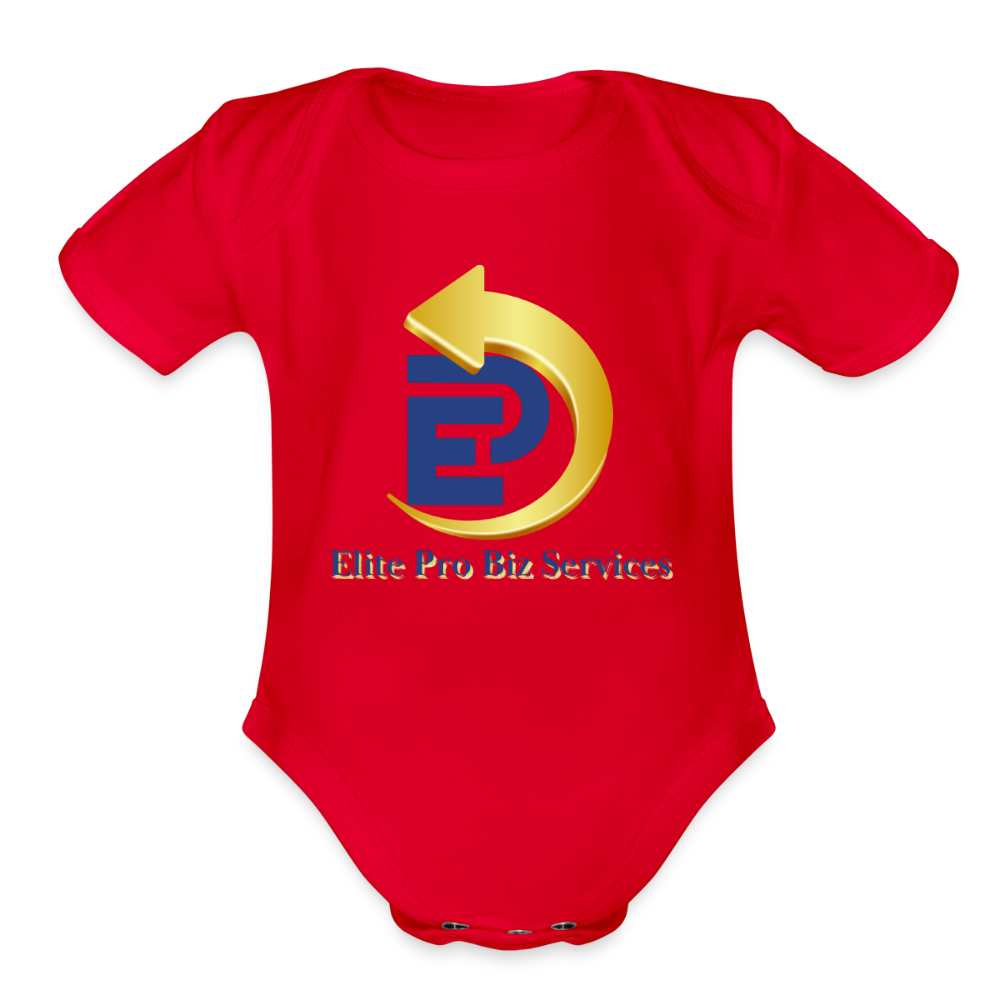 Organic Short Sleeve Baby Bodysuit - red