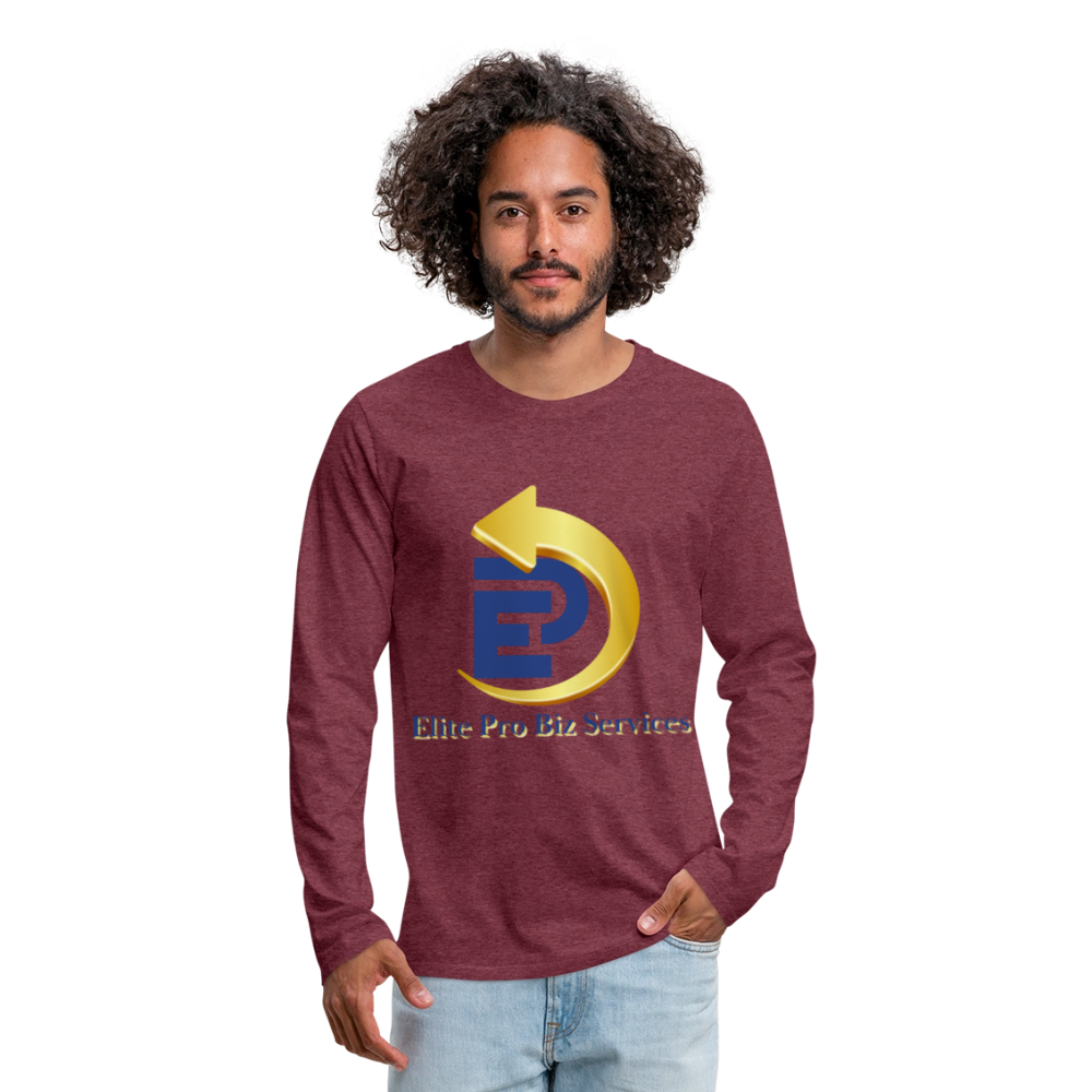 Men's Premium Long Sleeve T-Shirt - heather burgundy