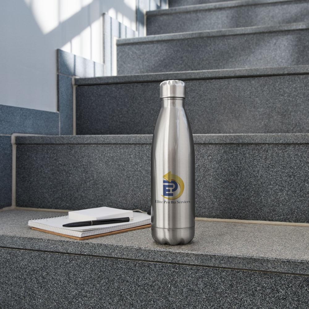 Insulated Stainless Steel Water Bottle - silver