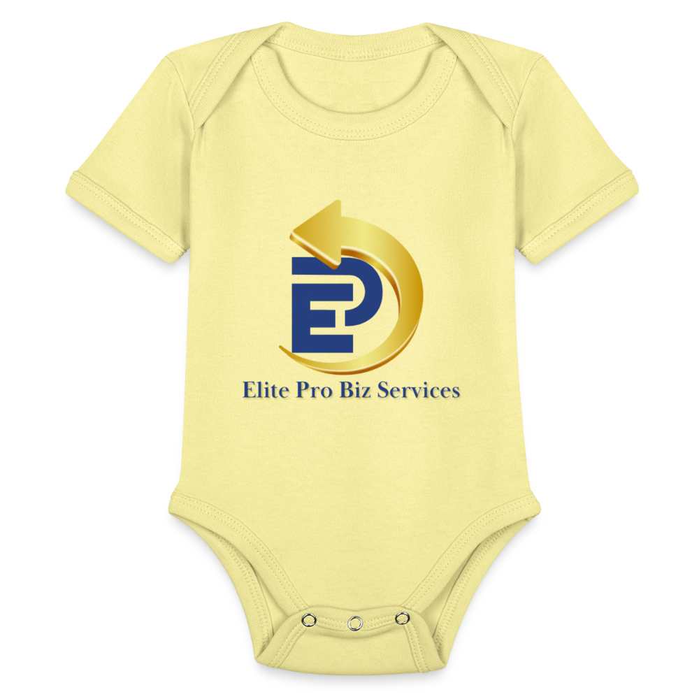 Organic Short Sleeve Baby Bodysuit - washed yellow