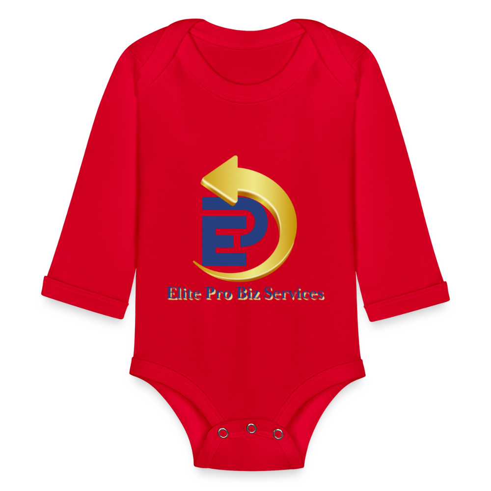 Organic Long Sleeve Baby Bodysuit - red