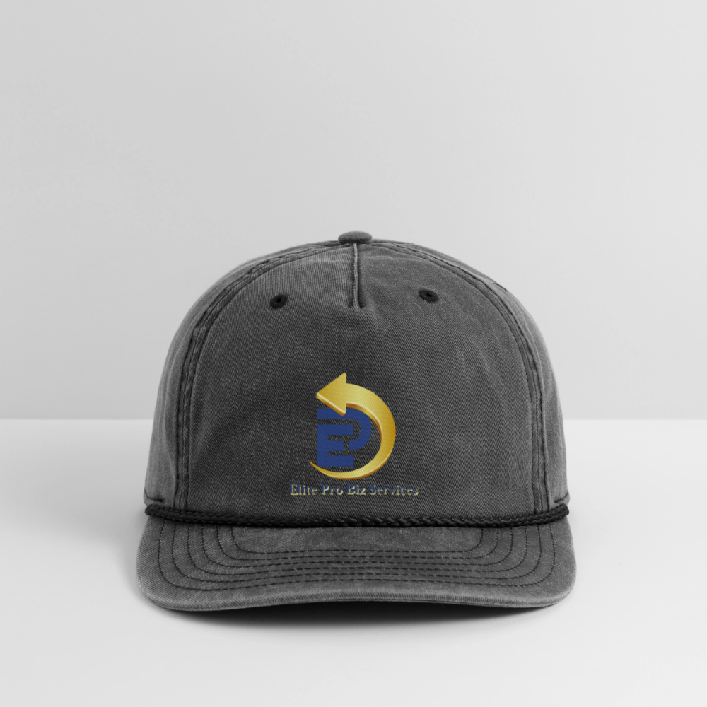 Vintage Washed Rope Cap - washed black