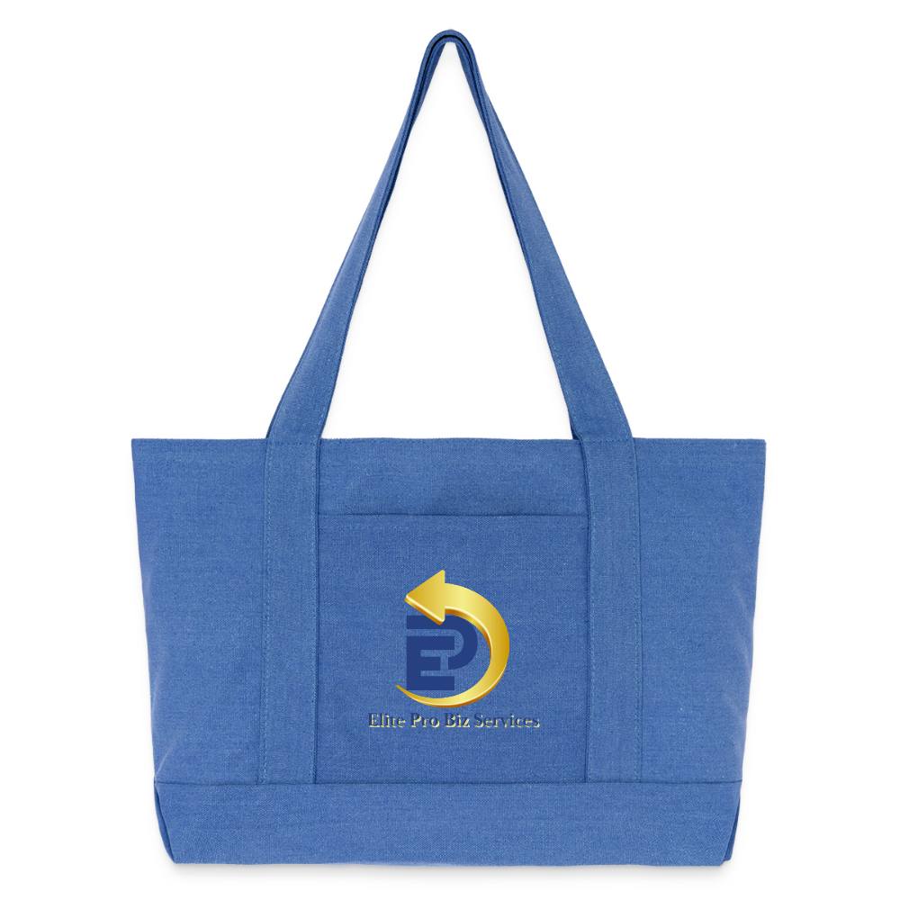 Cotton Pigment Dyed Tote Bag - periwinkle blue