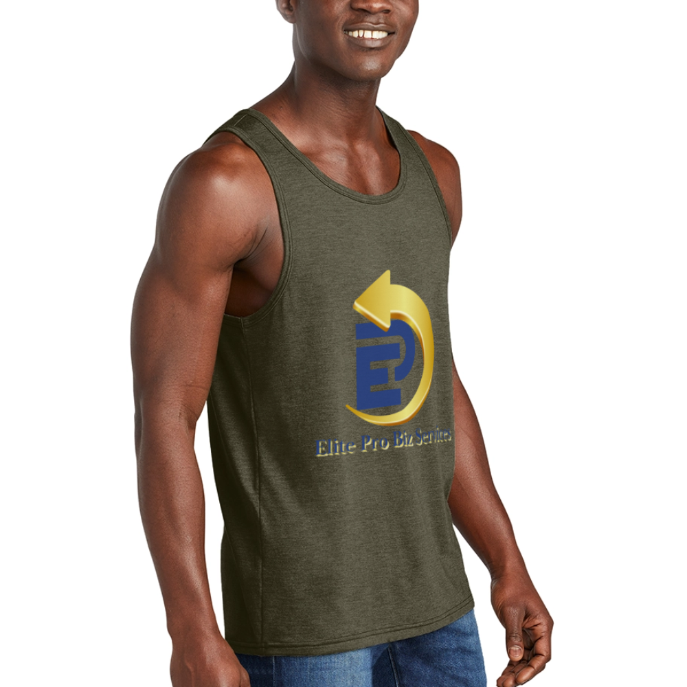 Unisex Tri-Blend Organic Tank - heather olive