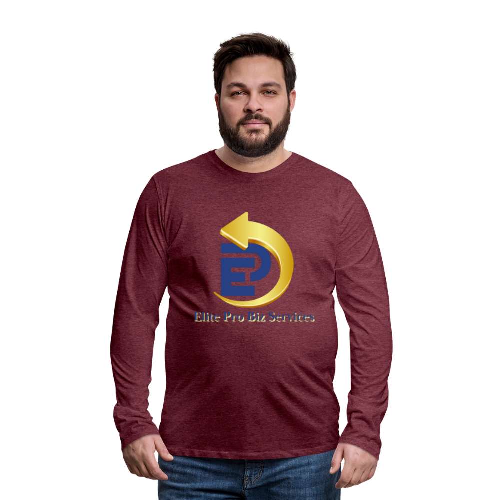 Men's Premium Long Sleeve T-Shirt - heather burgundy