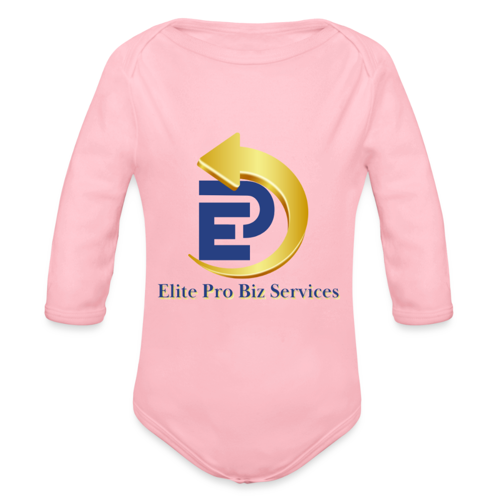 Organic Long Sleeve Baby Bodysuit - light pink