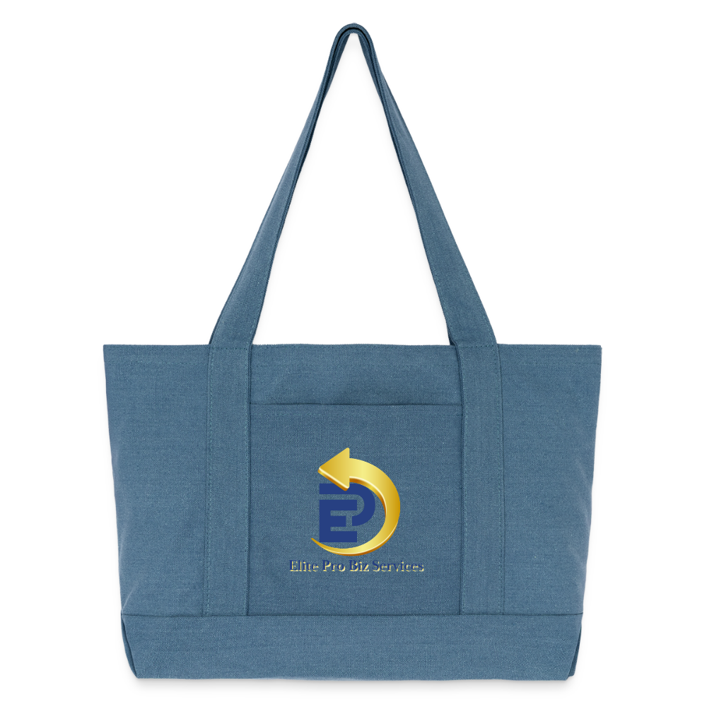 Cotton Pigment Dyed Tote Bag - denim