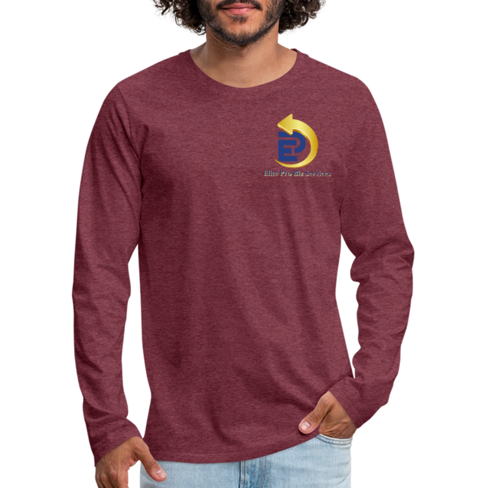 Men's Premium Long Sleeve T-Shirt - heather burgundy
