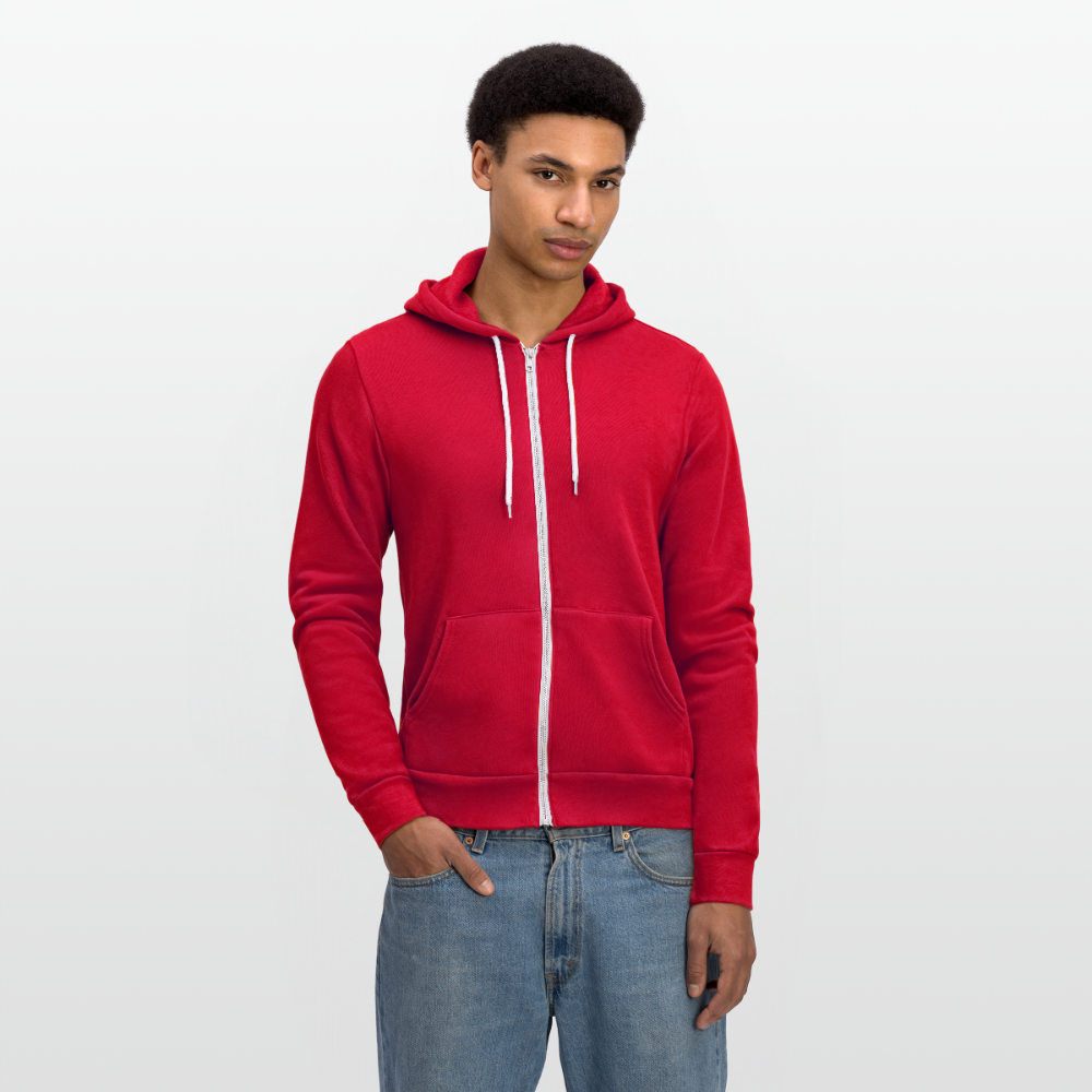 Unisex Full Zip Hoodie - red