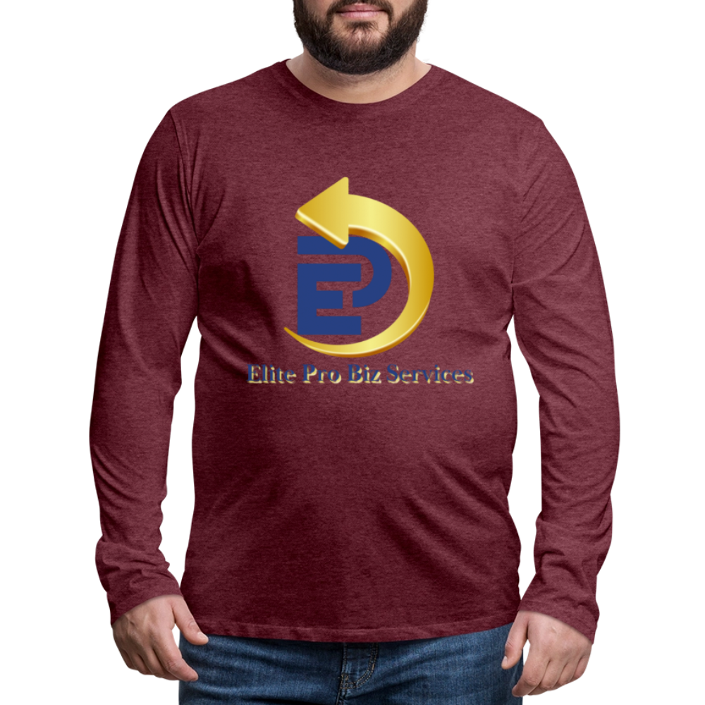 Men's Premium Long Sleeve T-Shirt - heather burgundy