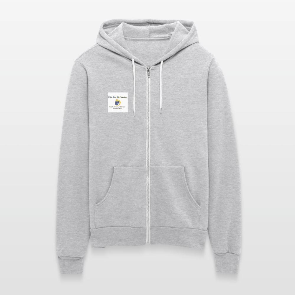 Unisex Multi Patch Full Zip Hoodie - heather gray