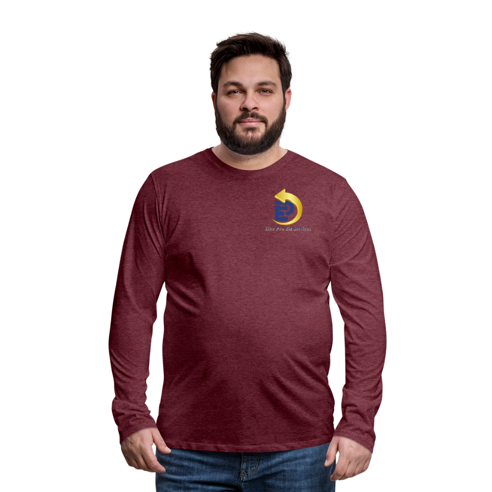 Men's Premium Long Sleeve T-Shirt - heather burgundy