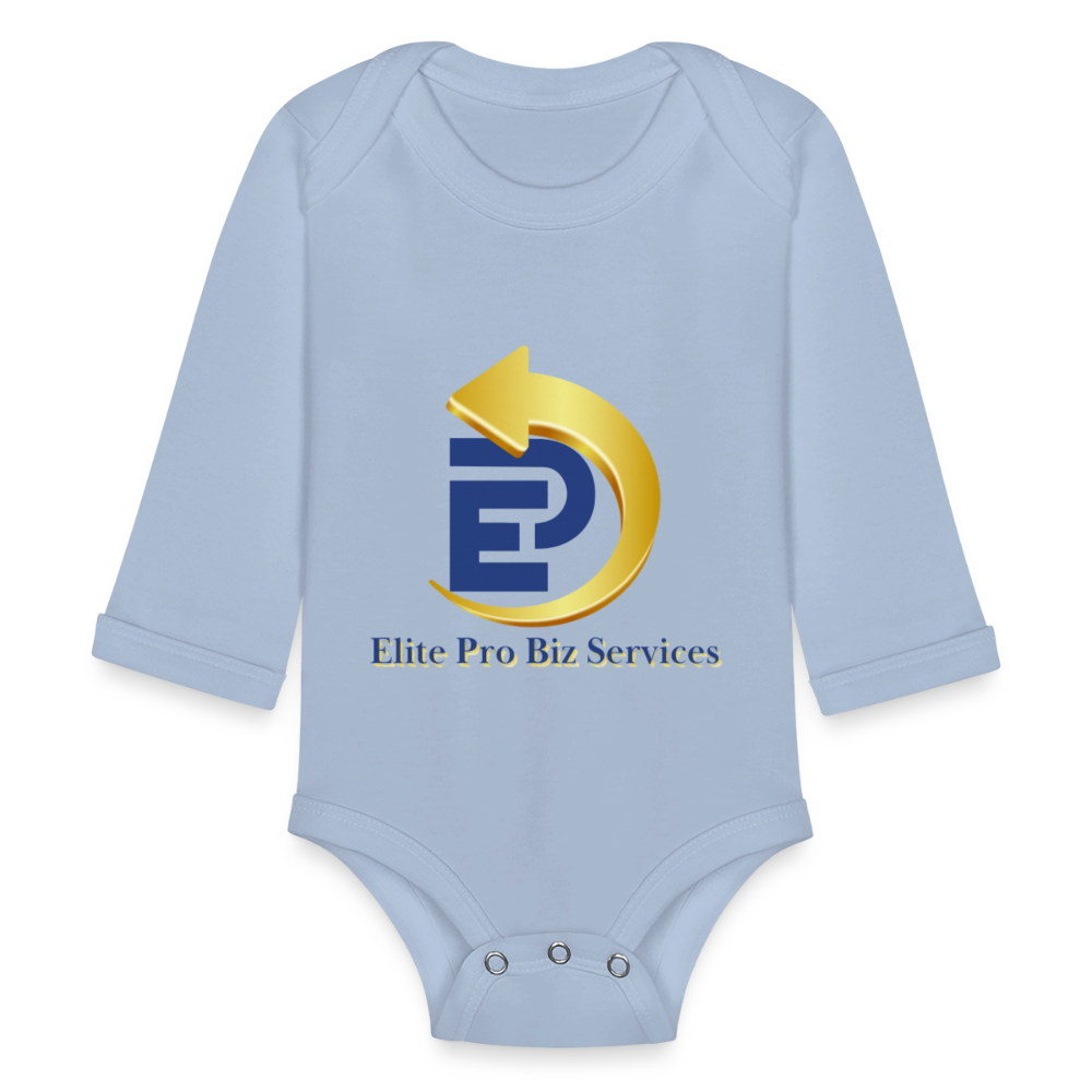 Organic Long Sleeve Baby Bodysuit - sky