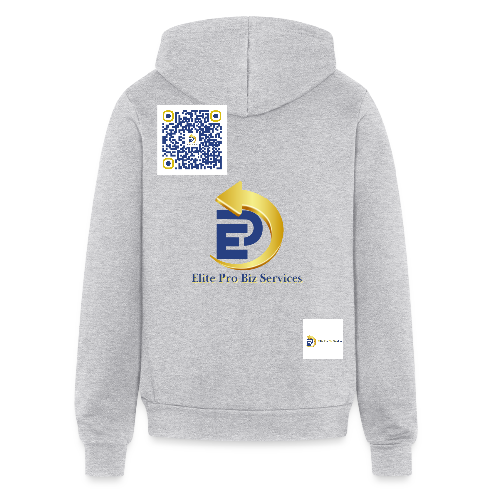 Unisex Multi Patch Full Zip Hoodie - heather gray