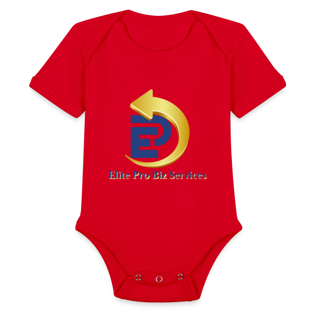 Organic Short Sleeve Baby Bodysuit - red