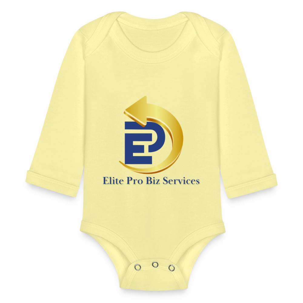 Organic Long Sleeve Baby Bodysuit - washed yellow