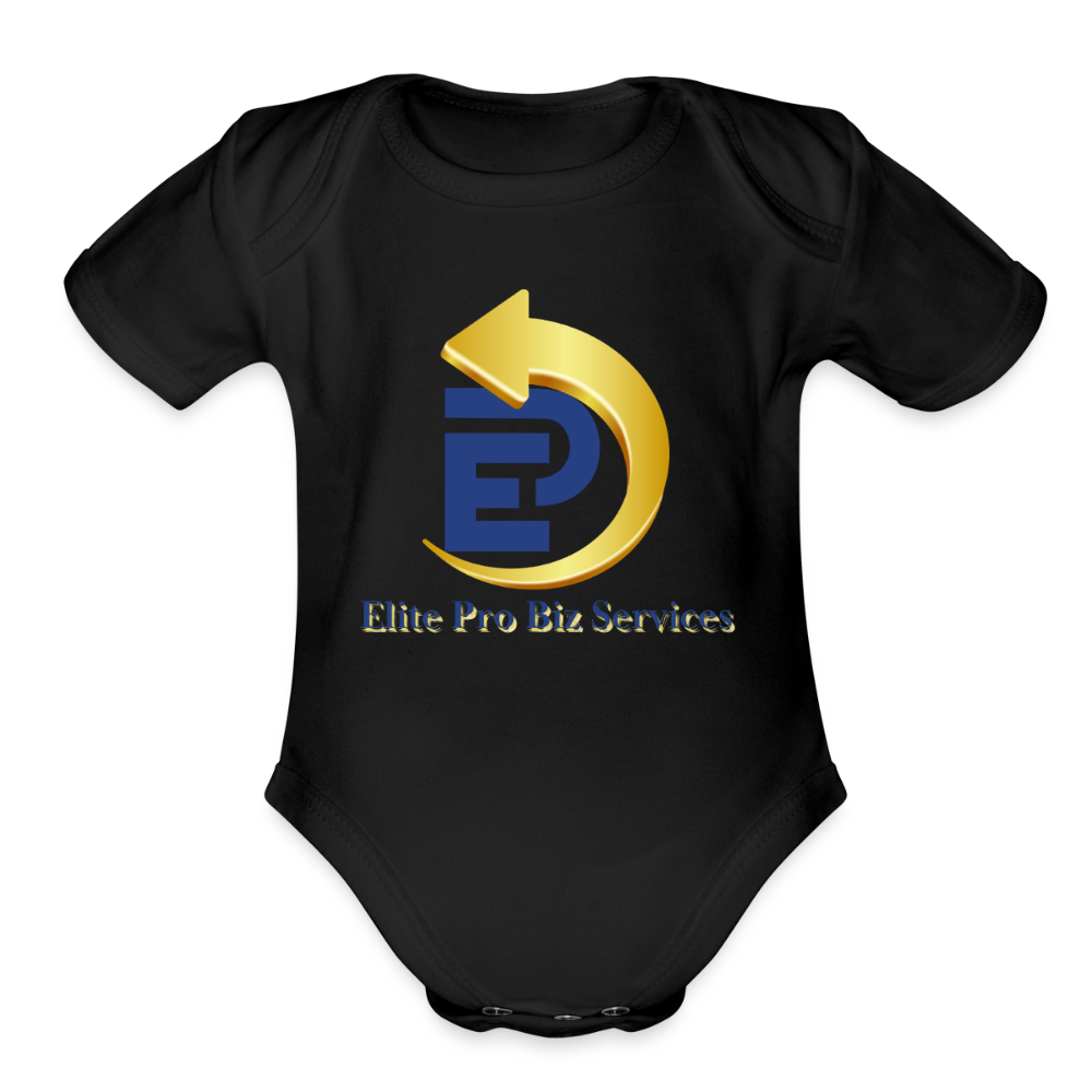 Organic Short Sleeve Baby Bodysuit - black