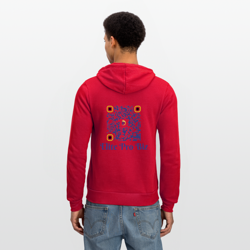Unisex Full Zip Hoodie - red